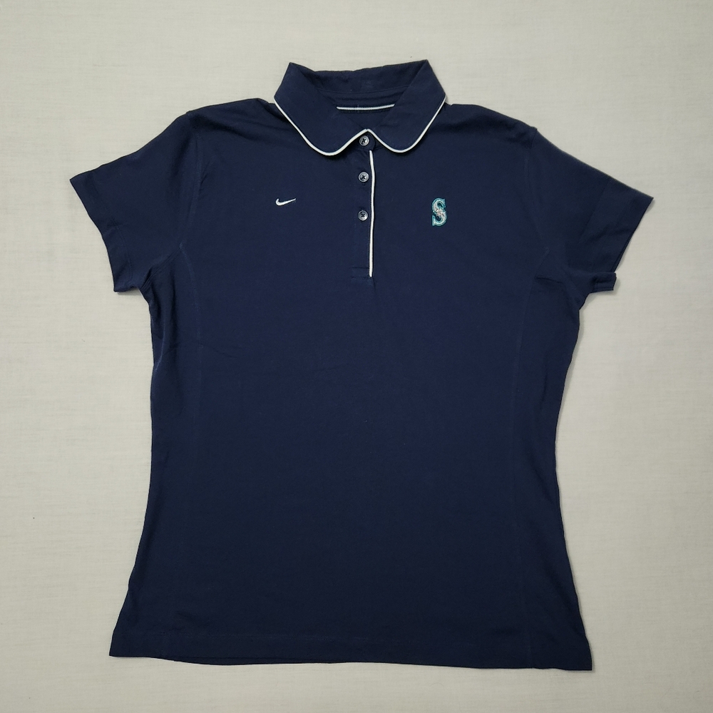 Wmns Nike Fit Dry SEATTLE MARINERS Polo Sz XL MLB Navy  NWT
